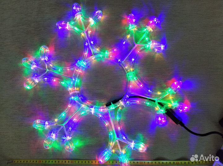 Светодиодная снежинка, 55-60 см, морозоустойчива