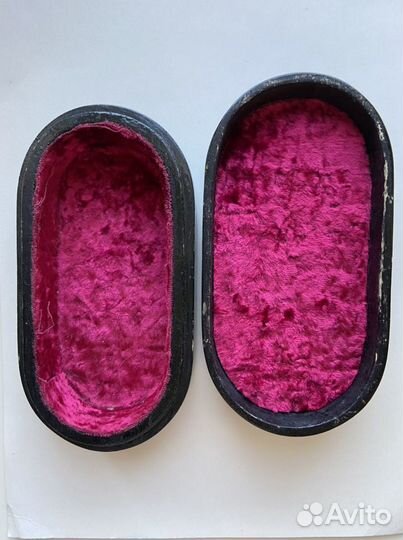 С плюшем редкость. Старинная шкатулка. Лаковая мин