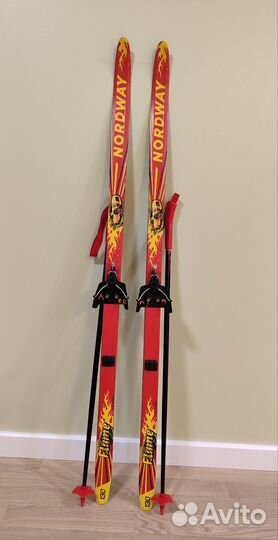 Лыжи беговые детские 130 комплект