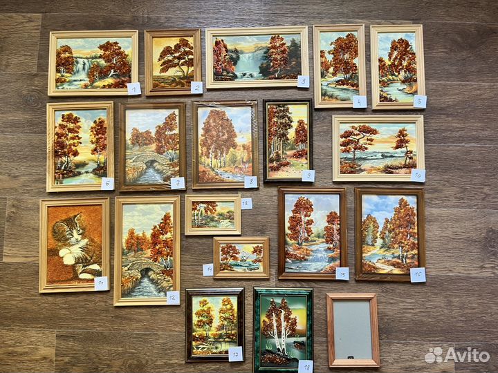 Картина с янтарной крошкой