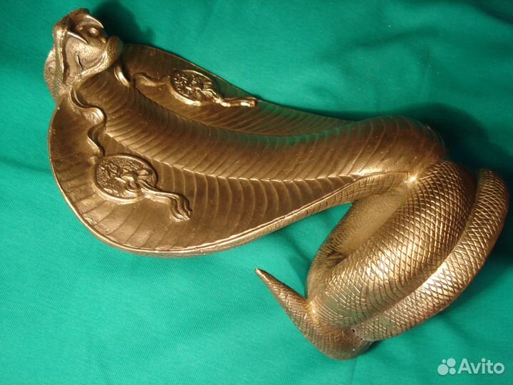 Змея Деньги Кобра 23 см Бронза Статуэтка Крупная