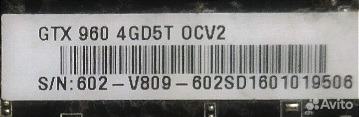 Видеокарта от msi gtx 960 4gb