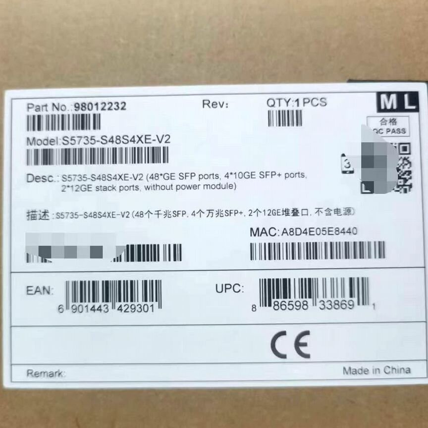 [S5735-S48S4XE-V2] Коммутатор Huawei (48 Sfp, 4 Sfp+ S5735-S48s4xe-V2