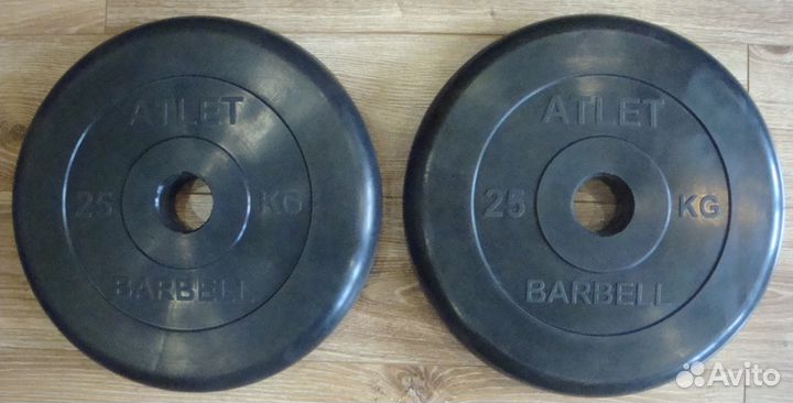 Диск обрезиненный (MB Barbell atlet ) 25 кг - 2 шт