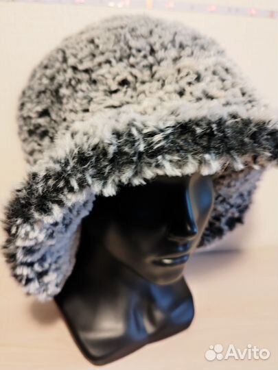 Шляпа женская вязаная эко мех. Свяжу на заказ