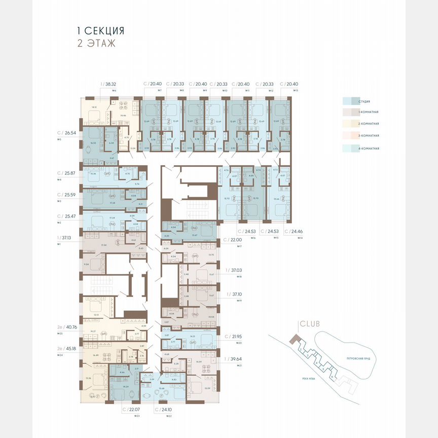 1-к. апартаменты, 38 м², 2/8 эт.