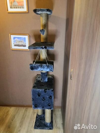 Большой домик с когтеточками 4 этажа Новый