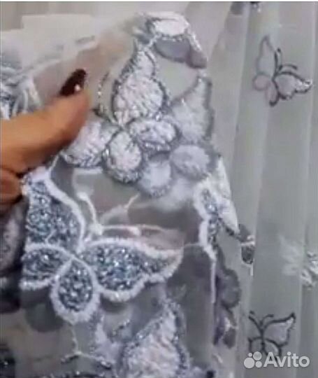 Тюль бабочки двойного цвета, перышки