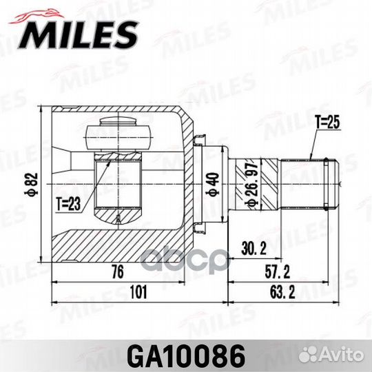 ШРУС Nissan sunny wagon внутр. GA10086 Miles