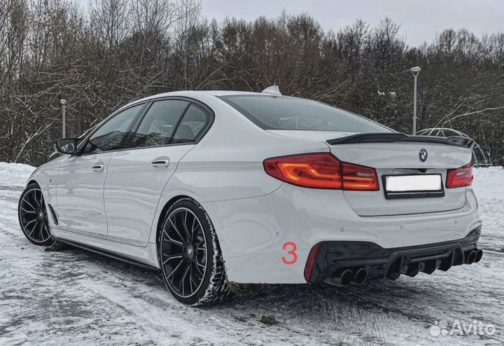 Диффузор на задний бампер bmw 5 g30 performance m5