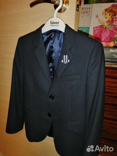 Пиджак+жилет школьные Chessford т.синий р.128/134