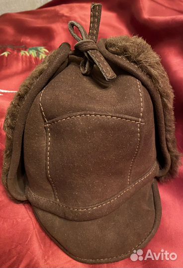 Шапка ушанка из овчины