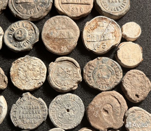 Пломбы старинные свинцовые (40 шт)