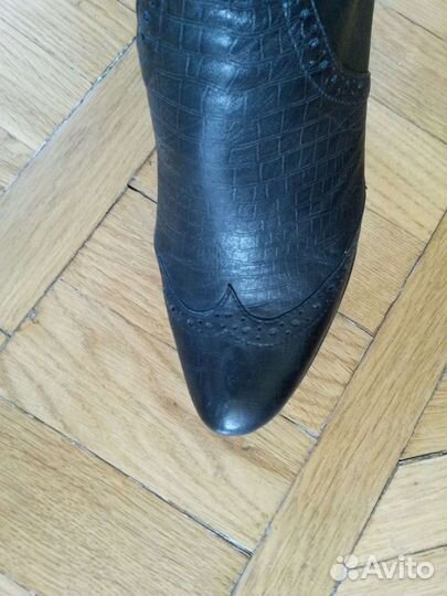 Сапоги-чулки кожаные без подкладки