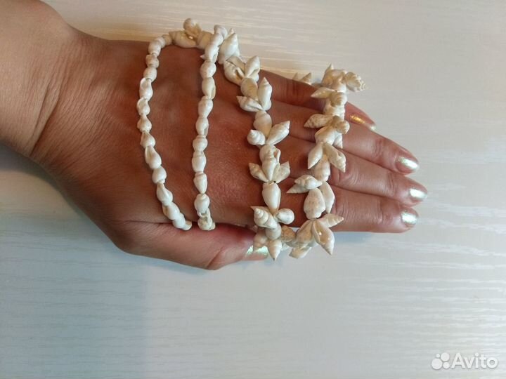 Колье ожерелье из ракушек и серьги