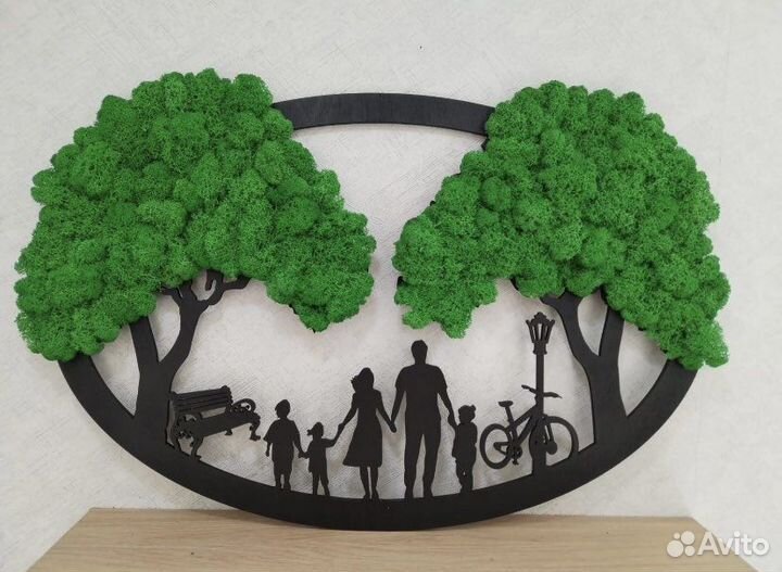 Картина дерево жизни из мха