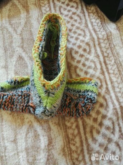 Тапочки вязанные симпатичные на девочку