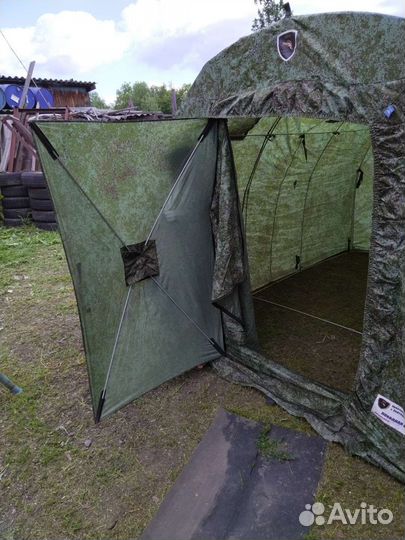 Походная баня с печкой