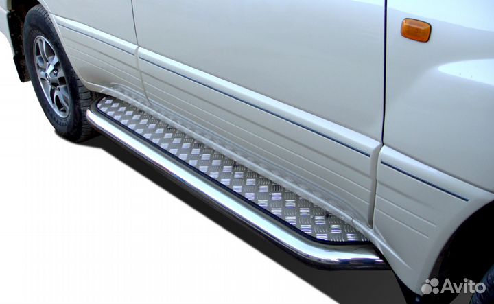 Пороги с накладным листом Lexus LX 470 1998-2007