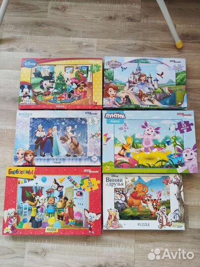 Пазлы для детей 6 штук