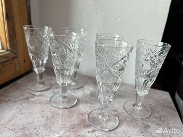 Хрустальные фужеры, коньячные рюмки