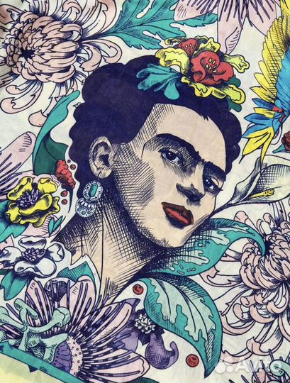 Фрида Кало шарф Бандана с цветами, попугаями