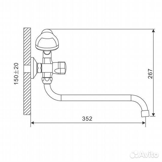 Смеситель для ванны Gappo G2244