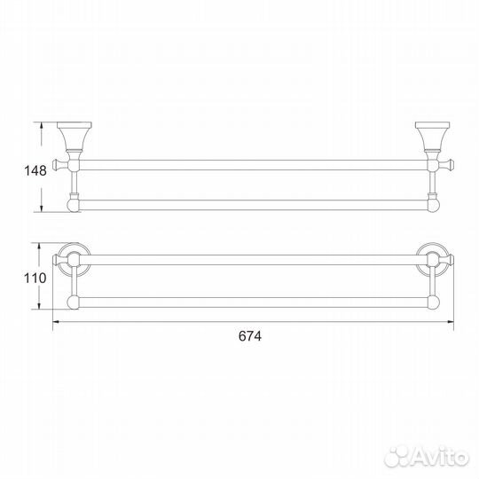 Полотенцедержатель Rose RG1927T, пепельный