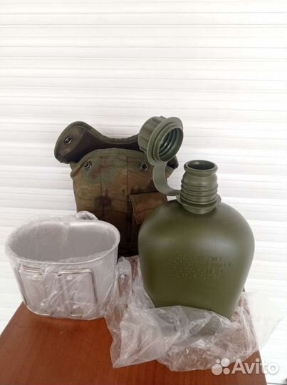 Фляга 1 литр с кружкой(алюминий) в чехле