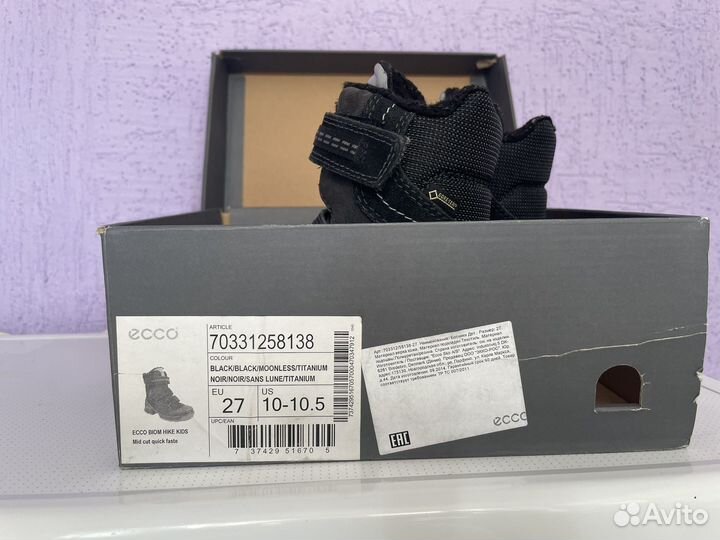 Зимние ботинки ecco 27