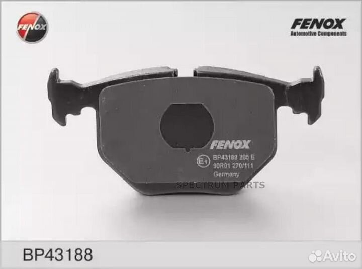 Колодки тормозные дисковые зад прав/лев fenox BP43