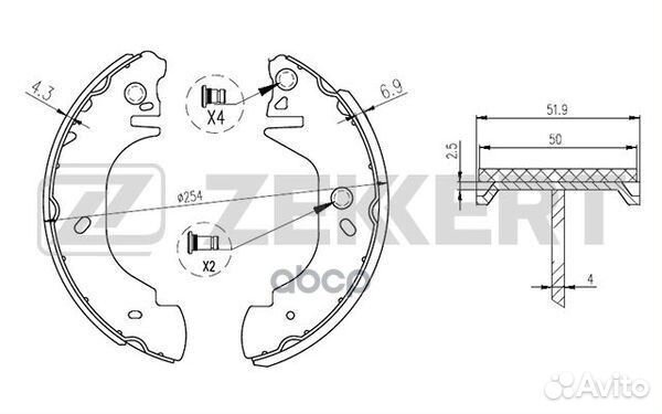 Колодки торм. бараб. задн. Ford Transit Tourneo