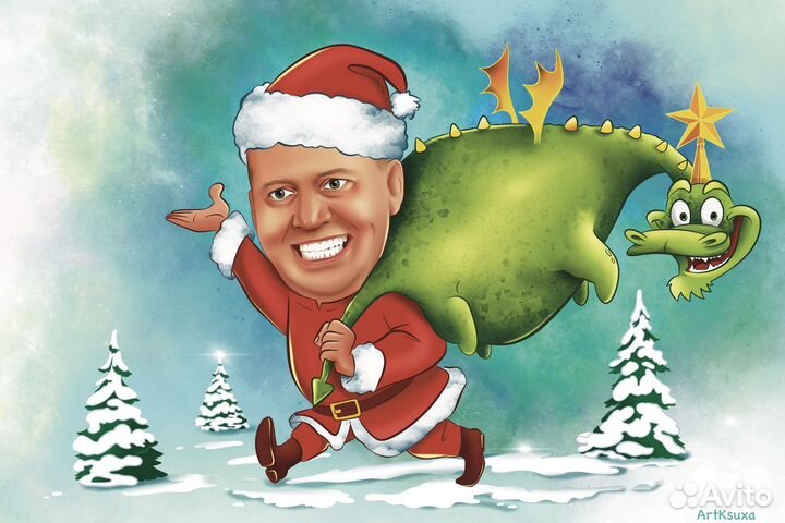 Шарж по фото на заказ в Москве