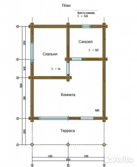 Карельский дом из бревна 6,2*9,2