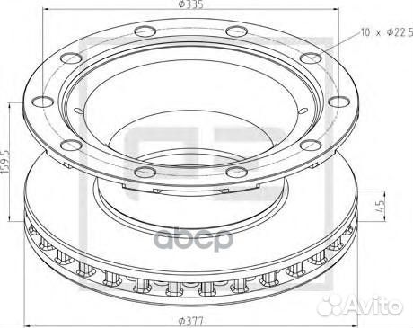 046.379-00A диск тормозной перед. зад. 377x45