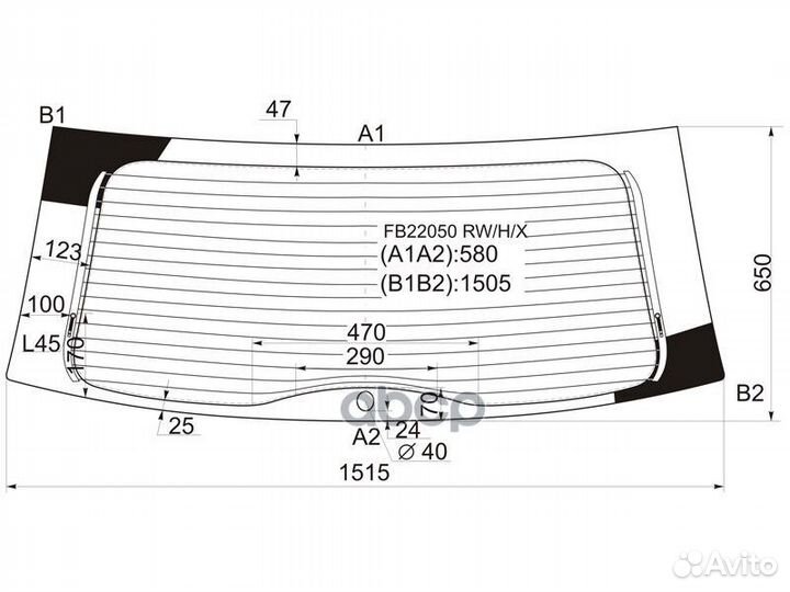 Стекло заднее с обогревом toyota sienna 03-09 f