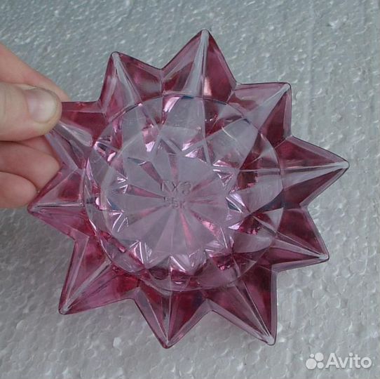 Старинная пепельница звезда цветного стекла и друг