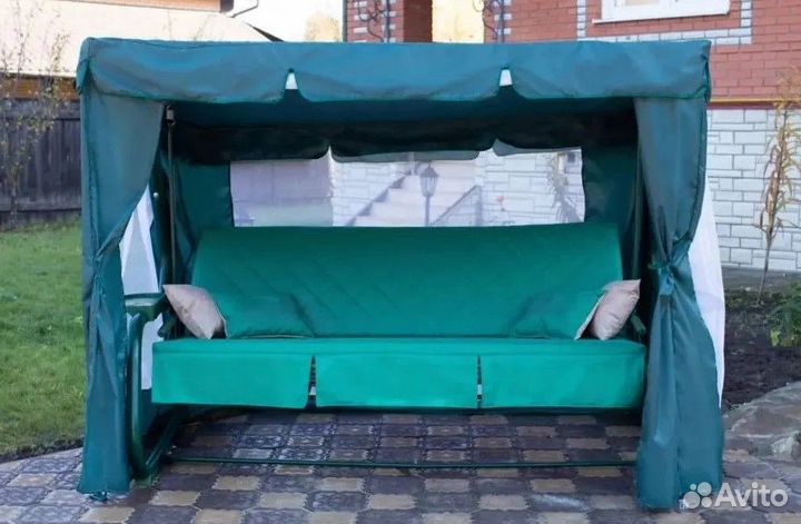 Тент-шатер с сеткой для качелей Касабланка зеленый