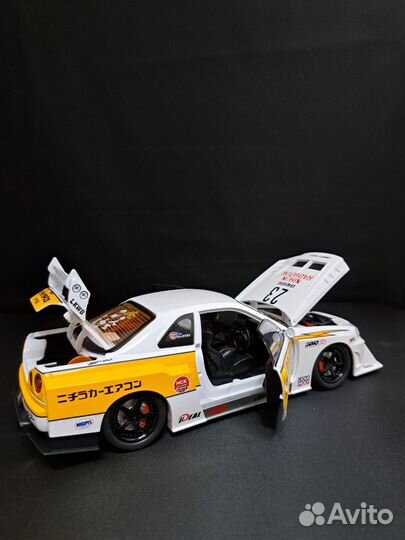 Модель Nissan skyline R 34 GTR в масштабе 1:24