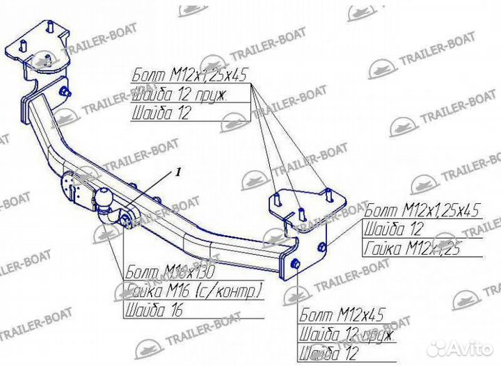 Фаркоп Suzuki Grand Vitara 2005-2012, под квадрат, 4386