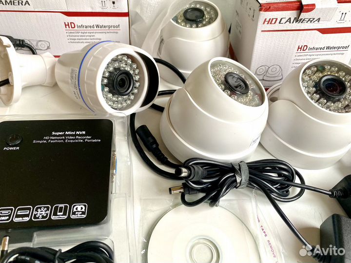 Комплект видеонаблюдения 4 IP камеры + рекордер