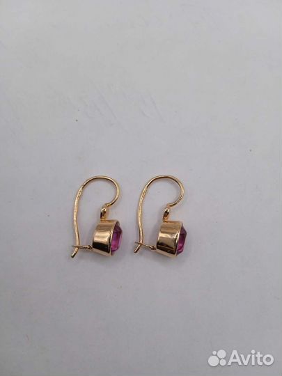 Винтажные золотые серьги 583 проба