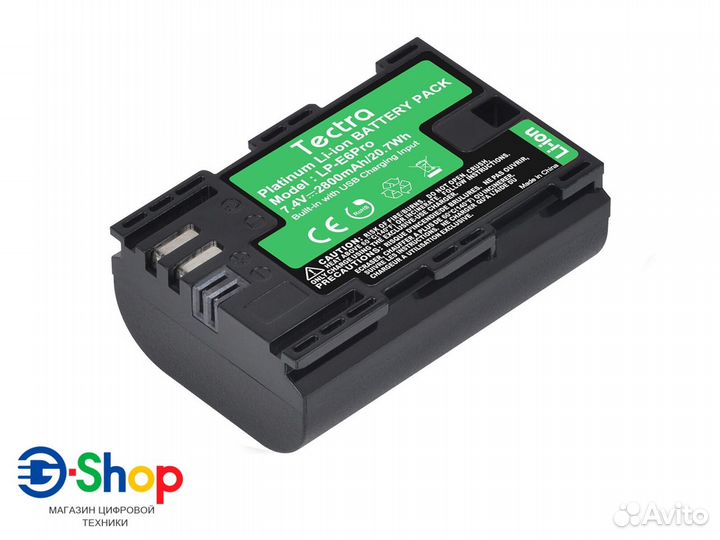 Аккумулятор на Canon Tectra LP-E6 Pro 2800mAh