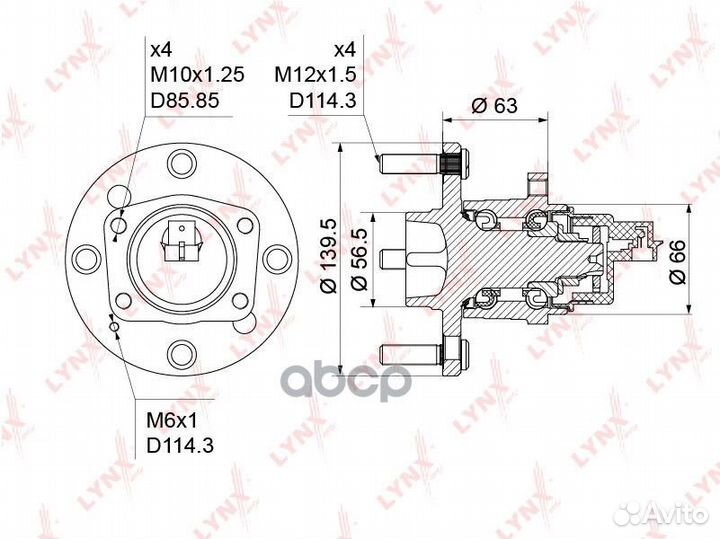 Ступица колеса зад прав/лев WH1187 lynxauto