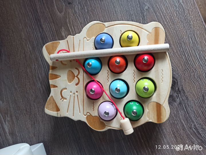 Развивающие игрушки рыбалка деревянная