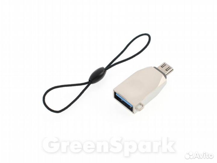 Адаптер OTG hoco UA10 USB - microusb 3.0 серебро