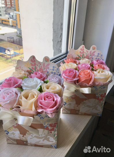 Букет из мыльных роз