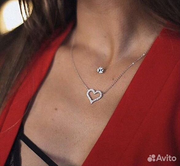 Серебряная цепь и кулоны