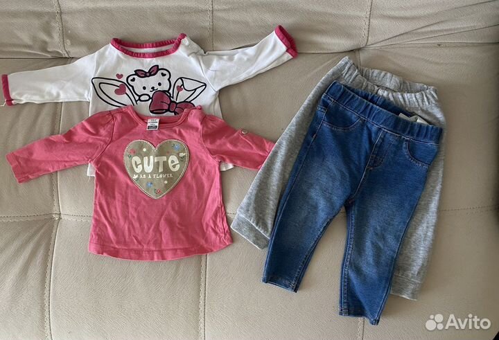 Пакет вещей на девочку H&M, Crockid, Fox&Bunny)