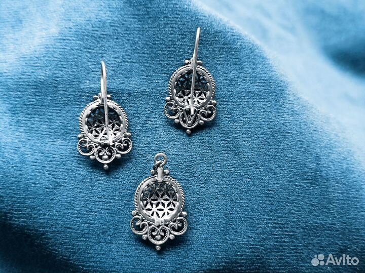 Серьги, кольцо, кулон